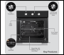 Sealey DH110 Baridi Built-In 5-Function Fan Assisted Oven with Timer 60cm, 55L Capacity - Black