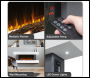 Sealey DH112 Baridi Wall Mounting Electric Fireplace with LED Flame Effect 52 inch  - Grey