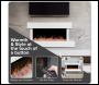 Sealey DH113 Baridi Wall Mounting Electric Fireplace with LED Flame Effect 46 inch  - White