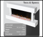 Sealey DH113 Baridi Wall Mounting Electric Fireplace with LED Flame Effect 46 inch  - White