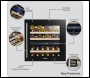 Sealey DH117 Baridi 36 Bottle Wine Fridge & Cooler 60cm