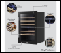 Sealey DH118 Baridi 57 Bottle Dual Zone Wine Fridge & Cooler 60cm