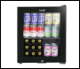 Sealey DH12 Baridi Mini Tabletop Beer & Drinks Fridge with Metal Shelves, LED Light & Security Lock 50L - Black