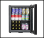 Sealey DH12 Baridi Mini Tabletop Beer & Drinks Fridge with Metal Shelves, LED Light & Security Lock 50L - Black