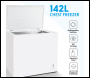 Sealey DH120 Baridi Freestanding Chest Freezer 142L Capacity - White