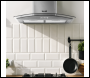 Sealey DH128 Baridi Curved Glass Cooker Hood with Carbon Filters & LED Lights 60cm - Stainless Steel
