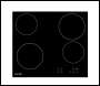 Sealey DH131 Baridi Integrated Ceramic Hob with 4 Cooking Zones 60cm - Black Glass