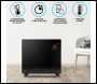 Sealey DH135 Baridi, Electric Glass Panel Heater, 1000W, Wi-Fi Enabled, Black - DH135
