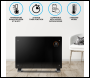 Sealey DH139 Baridi Electric Glass Panel Heater, 2000W, Thermostat Controlled Radiator with 24Hr 7 Day Timer, Wi-Fi Enabled, Remote Control, Black