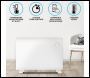 Sealey DH140 Baridi Electric Glass Panel Heater, 2000W, Thermostat Controlled 24Hr 7 Day Timer, Wi-Fi Enabled, Remote Control, White