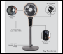 Sealey DH141 Baridi Pedestal Fan with Remote Control & 12hr Timer 12 inch  - Grey