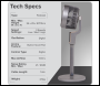 Sealey DH141 Baridi Pedestal Fan with Remote Control & 12hr Timer 12 inch  - Grey