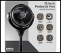 Sealey DH143 Baridi Pedestal Fan with Remote Control 10 inch  - Black