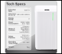 Sealey DH147 Baridi Dehumidifier with Digital Display & 24hr Timer 12L - White