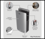 Sealey DH150 Baridi Hand Dryer with HEPA Filter & Auto-Sensor 1750W/230V - Silver