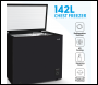 Sealey DH152 Baridi Freestanding Chest Freezer 142L Capacity - Black