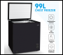 Sealey DH153 Baridi Freestanding Chest Freezer 99L Capacity - Black