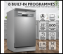 Sealey DH166 Baridi Slimline Freestanding Dishwasher 45cm Wide 10 Place Settings - Silver