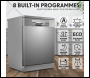 Sealey DH167 Baridi Regular Sized Freestanding Dishwasher 60cm Wide 14 Place Settings - Silver