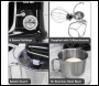 Sealey DH173 Baridi 1500W Stand Mixer with Accessories 6L - Black