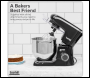 Sealey DH174 Baridi 1800W Stand Mixer with Accessories 8L - Black