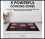 Sealey DH175 Baridi Integrated Ceramic Hob with 5 Cooking Zones 77cm - Black Glass