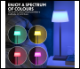 Sealey DH212 Dellonda Rechargeable Table Lamp for Home Office Restaurant RGB Colours