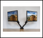 Sealey DH25 Dellonda Adjustable Double Monitor Arm with 360° Rotation - Black