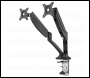 Sealey DH25 Dellonda Adjustable Double Monitor Arm with 360° Rotation - Black