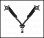 Sealey DH25 Dellonda Adjustable Double Monitor Arm with 360° Rotation - Black
