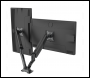 Sealey DH25 Dellonda Adjustable Double Monitor Arm with 360° Rotation - Black