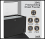 Sealey DH261 Baridi Freestanding Chest Freezer 299L Capacity - Black