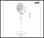 Sealey DH264 Baridi 12 inch  Pedestal Fan with Remote Control, Back Light & 12hr Timer - Grey