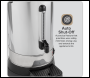 Sealey DH270 Baridi Hot Water Boiler, Tea Urn, 20L Capacity - Stainless Steel