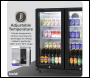 Sealey DH272 Baridi Hinged Double Door, Back Bar Drinks Fridge/Cooler, 190L Capacity