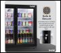 Sealey DH273 Baridi Back Bar Drinks Fridge/Cooler with Double Sliding Doors, 190L Capacity