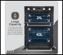 Sealey DH278 Baridi 72cm Built-Under Double Oven, 74L Capacity, Energy Rating A – Black