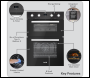 Sealey DH278 Baridi 72cm Built-Under Double Oven, 74L Capacity, Energy Rating A – Black