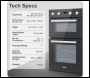 Sealey DH278 Baridi 72cm Built-Under Double Oven, 74L Capacity, Energy Rating A – Black