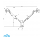 Sealey DH27 Dellonda Adjustable Double Monitor Arm with 360° Rotation - White