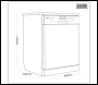 Sealey DH280 Baridi Regular Sized Freestanding Dishwasher 60cm Wide 13 Place Settings - Silver