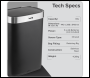 Sealey DH282 Baridi Sensor Bin 65L - Black/Stainless Steel