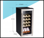 Sealey DH29 Baridi 18 Bottle Wine Fridge with Digital Touch Screen Controls & LED Light - Stainless Steel