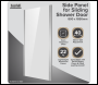 Sealey DH296 Baridi Side Panel for Sliding Shower Doors, 6mm Tempered Glass - Chrome