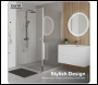 Sealey DH296 Baridi Side Panel for Sliding Shower Doors, 6mm Tempered Glass - Chrome