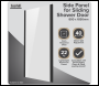 Sealey DH297 Side Panel for Sliding Shower Doors, 6mm Tempered Glass - Black