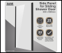 Sealey DH297 Side Panel for Sliding Shower Doors, 6mm Tempered Glass - Black