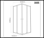 Sealey DH298 Corner Shower Entry Enclosure 800 x 800 x 1850mm with 6mm Tempered Glass - Chrome