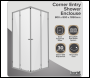 Sealey DH298 Corner Shower Entry Enclosure 800 x 800 x 1850mm with 6mm Tempered Glass - Chrome