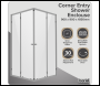 Sealey DH299 Baridi Corner Shower Entry Enclosure 900 x 900 x 1850mm with 6mm Tempered Glass - Chrome